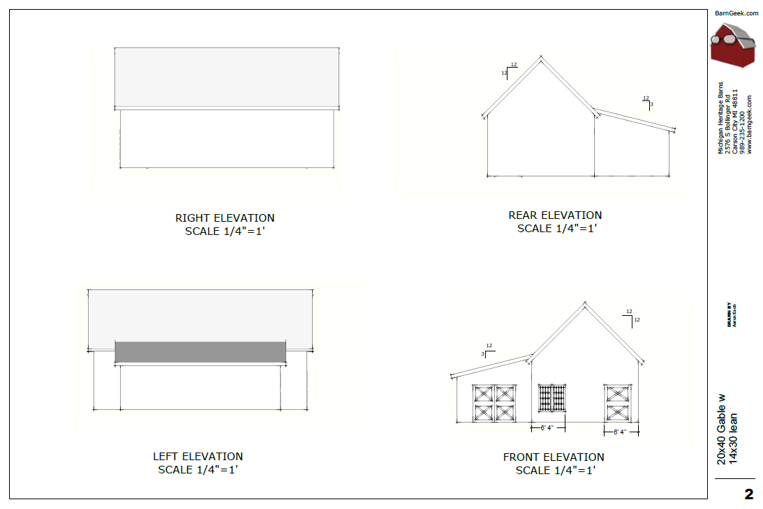 20x40 Gable Hardware Kit w/ lean-to 2 20x40 Gable Hardware Kit w/ lean-to - Image 2