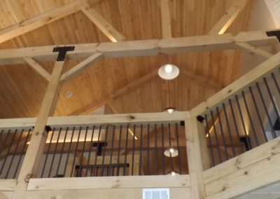 Interior open loft photos of gambel barn home