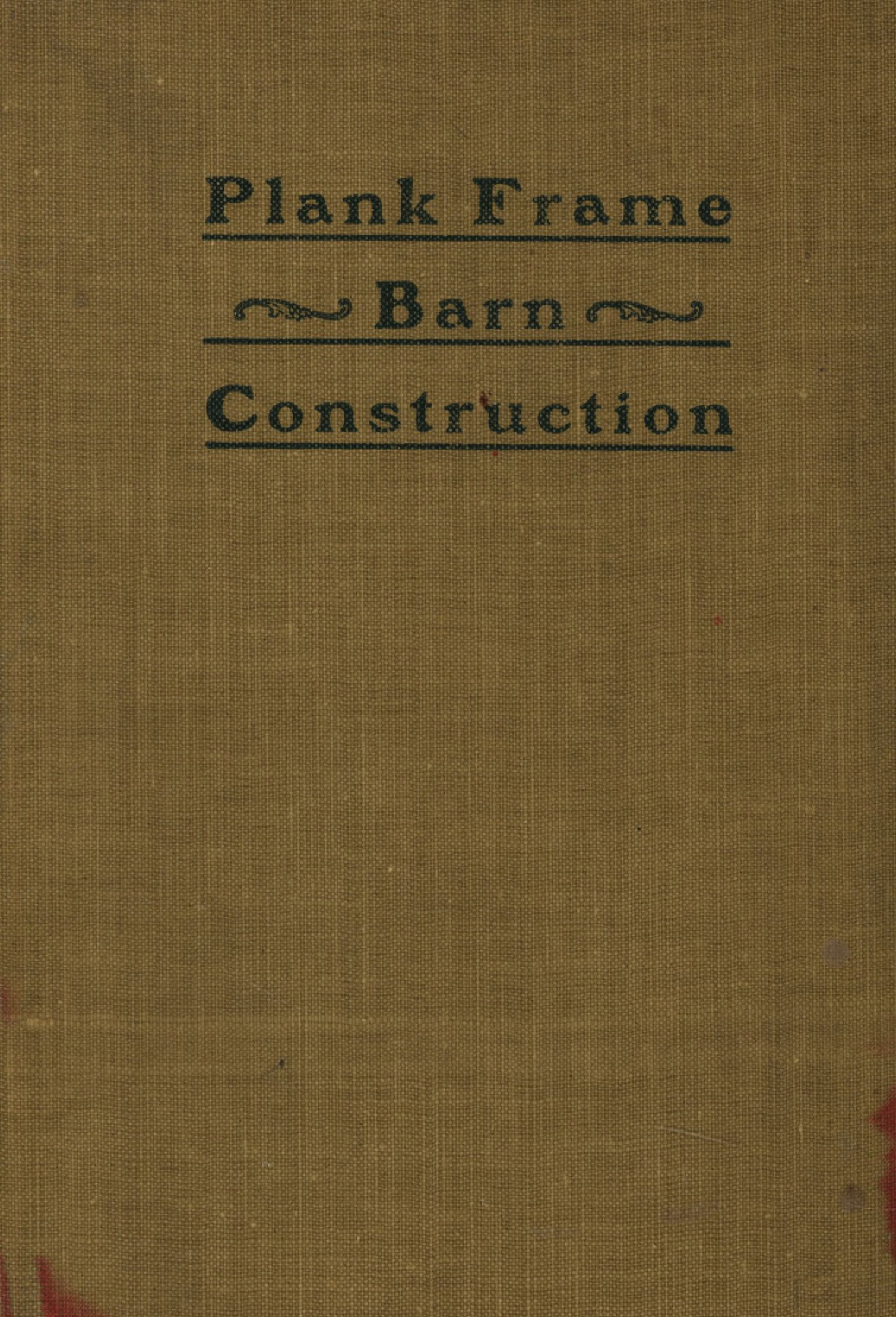 Plank Frame Barn Construction Book Cover