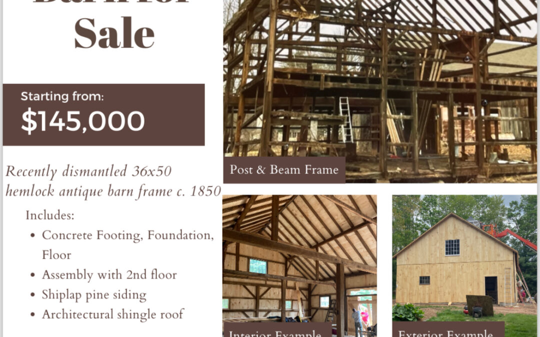 36×50 1850 Hemlock Post and Beam Barn