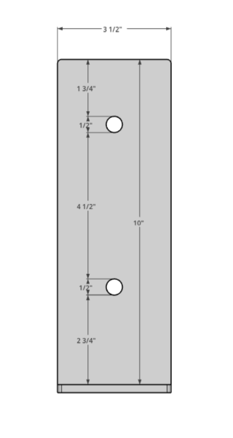 U Bracket 9 4in bracket side view