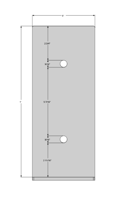 U Bracket 12 6in bracket side view