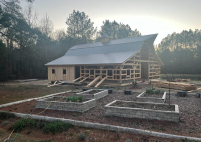 46x50 Gambrel Barn siding in progress